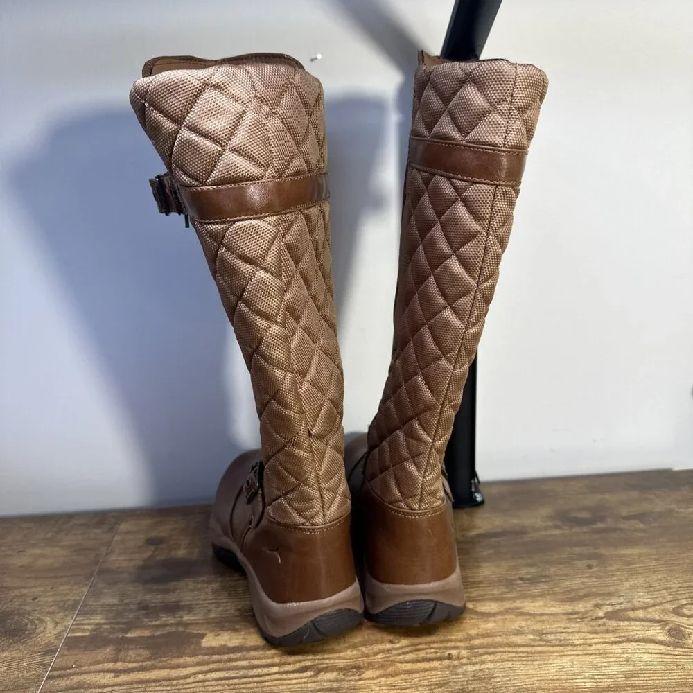 Pacific Mountain Elina Boots 6 Thinsulate Winter Women's Brown Quilted Knee High